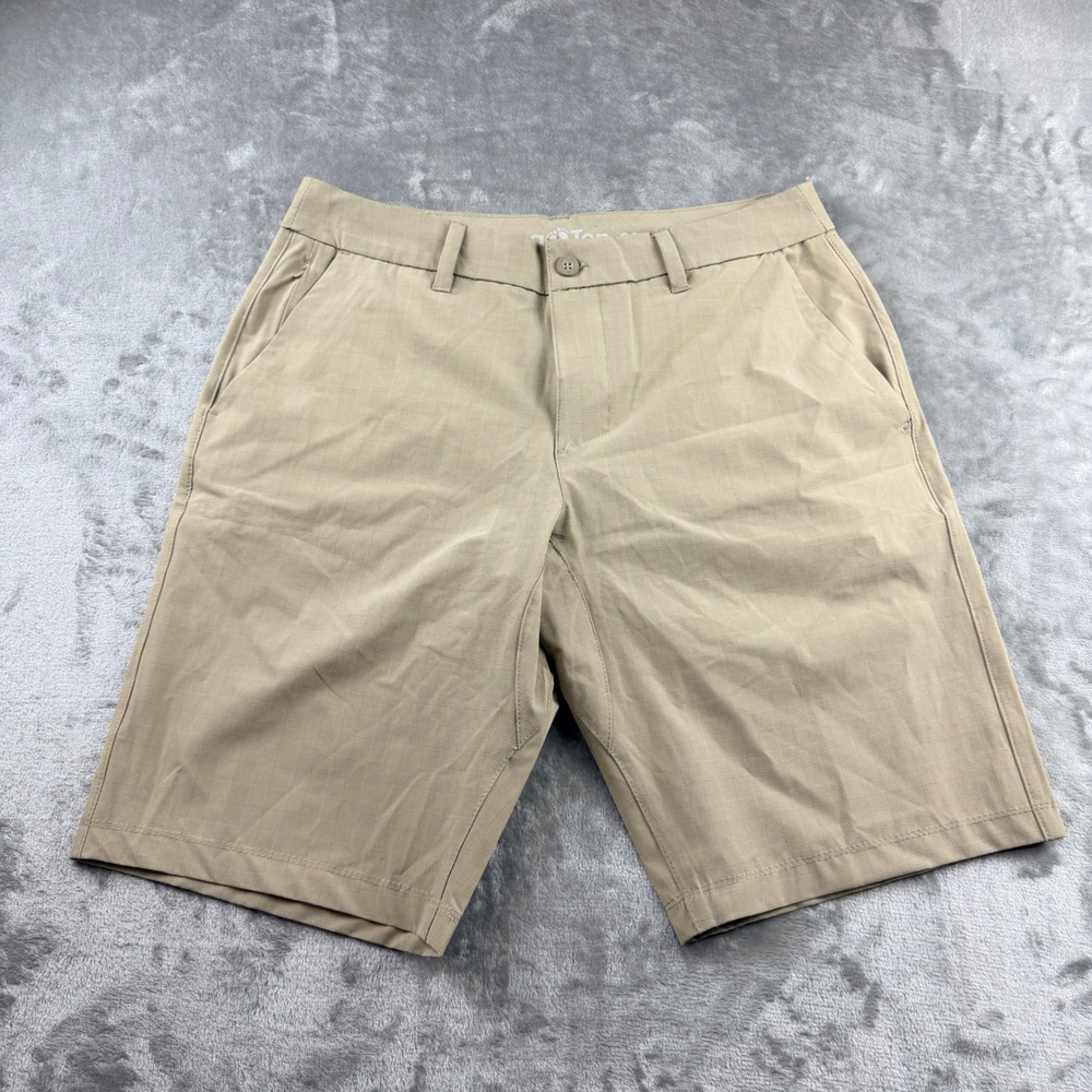 Hang Ten Men's Size 32 Hybrid Performance Shorts Tan Plaid